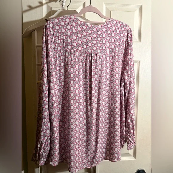 Olsen Pink Patterned Women's Top - Picture 6 of 6